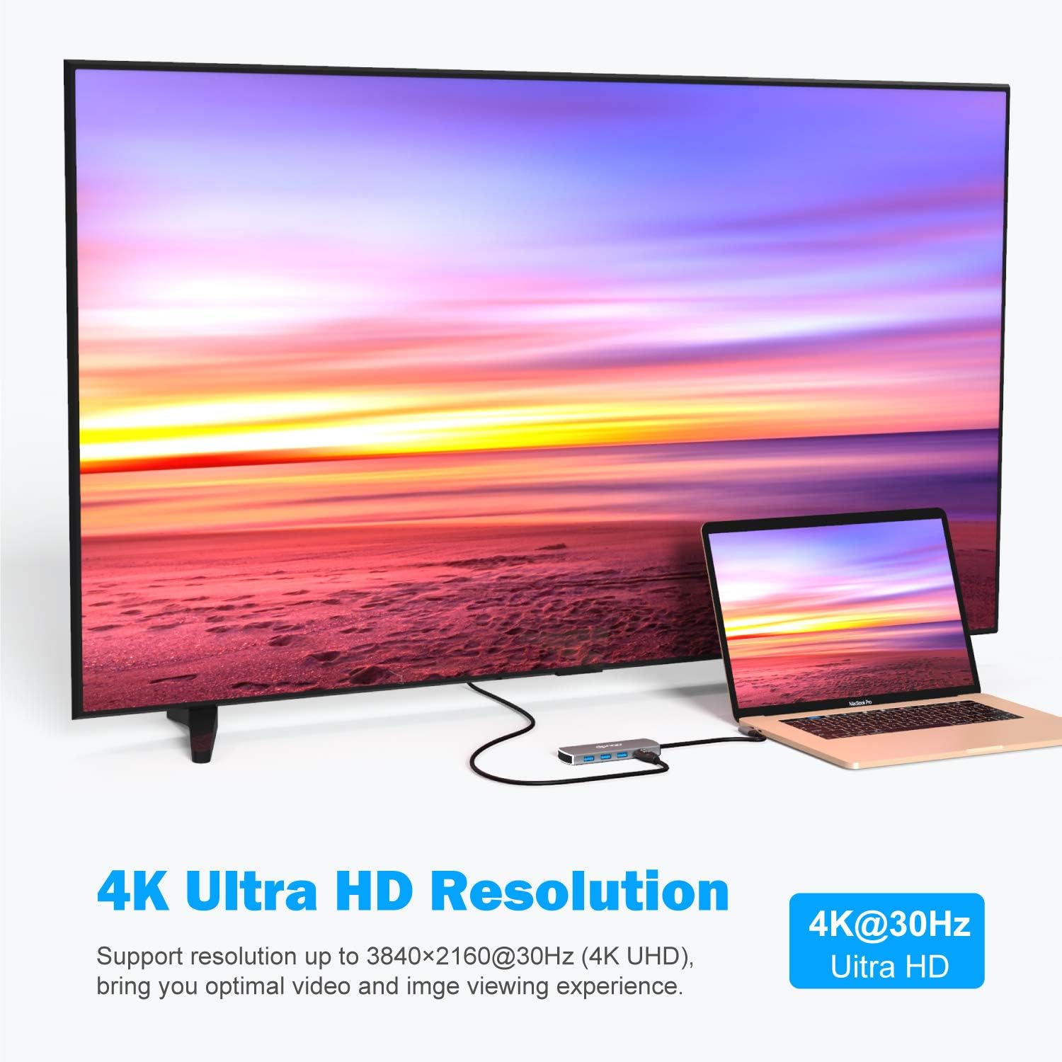 Cheapest 🛒 USB C Hub Multiport Adapter, Dpnao 7 in 1 Portable Space Aluminum Dongle with 4K HDMI Output, 100W PD, 3 USB 3.0 Ports, SD/Micro SD Card Reader Compatible for MacBook Pro, XPS More Type C Devices