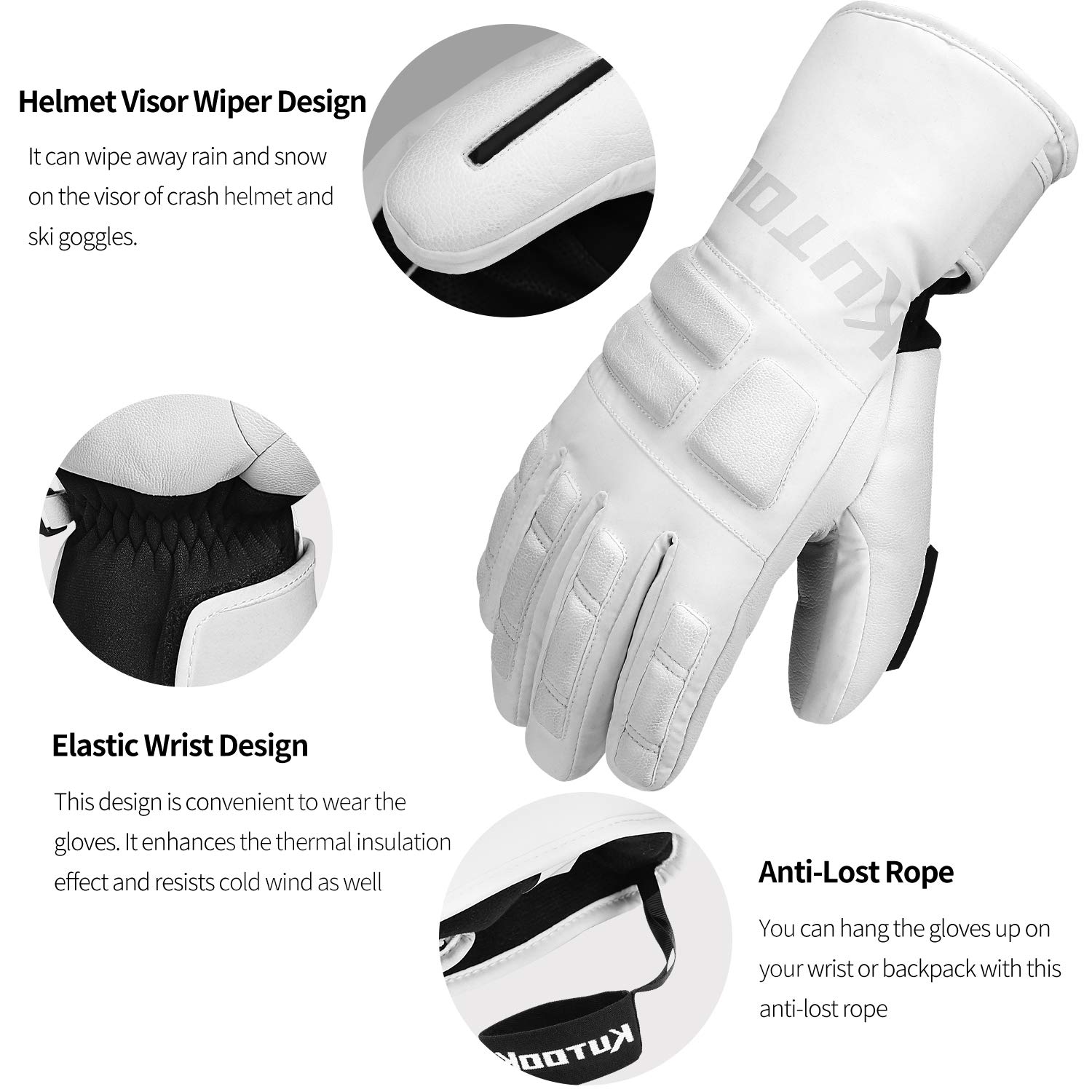 Gants De Ski KUTOOK - Imperméables, Coupe-vent, écran Tactile Pour Hiver