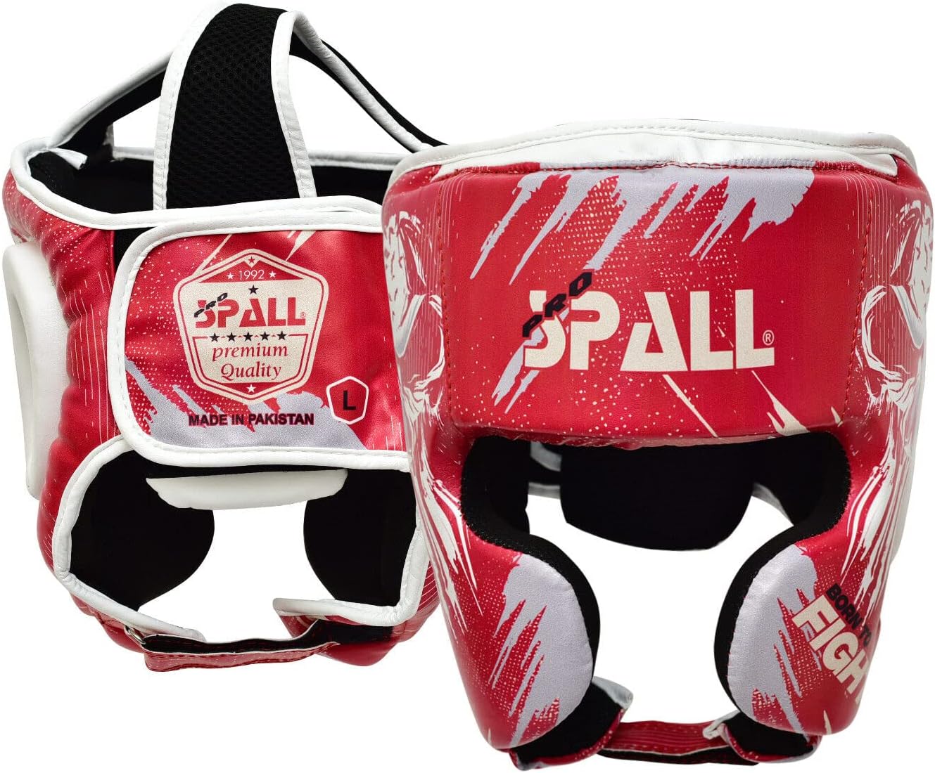 Spall Pro Born to Fight Boxing Headgear, Sparring Helmet for Fighting Sports Karate Boxing Martial Arts MMA and Taekwondo