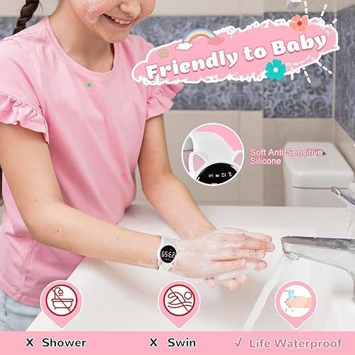 Miniatura 6 de Relojes digitales para niños y niñas, reloj deportivo con rastreador de fitness, podómetro, reloj despertador, cronómetro, no necesita aplicación y