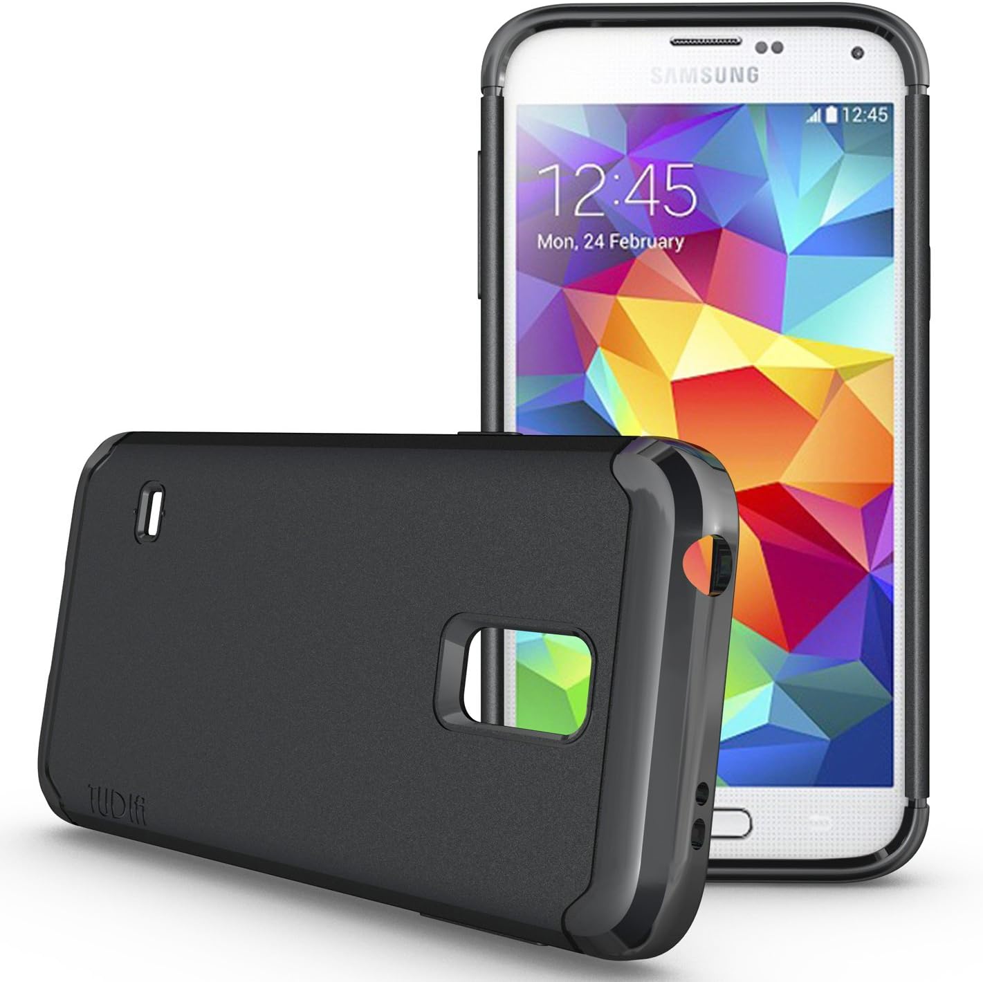 TUDIA LITE TPU Bumper Protective Case for Samsung Galaxy S5 Mini ** for S5 Mini Version ONLY ** (Black)