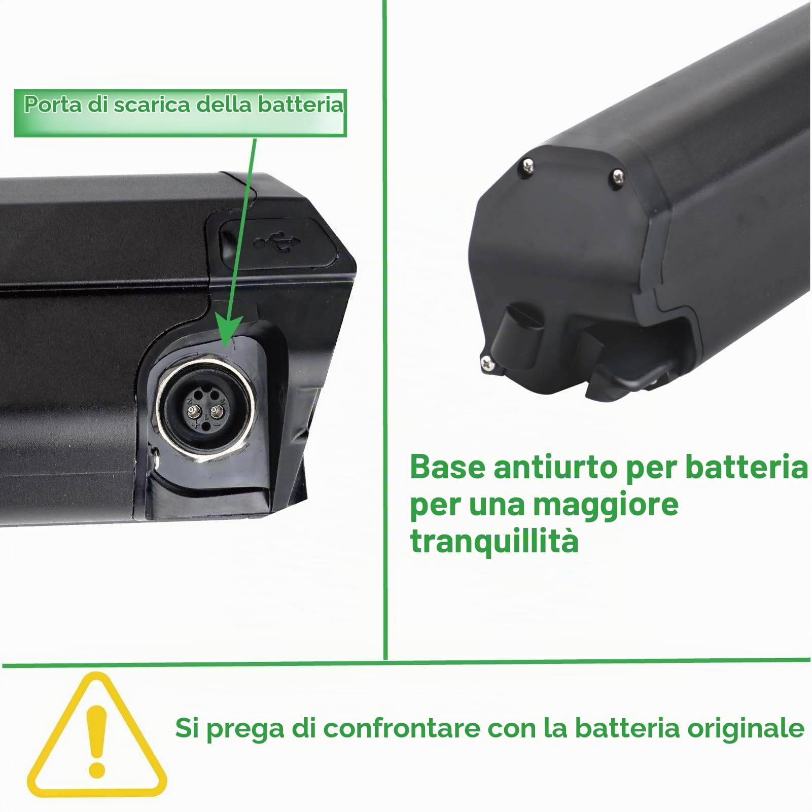 Batteria Ebike 36V 15Ah ricambio per Dorado Plus bicicletta elettrica scooter Li-ion con caricabatteria (36V 15Ah)