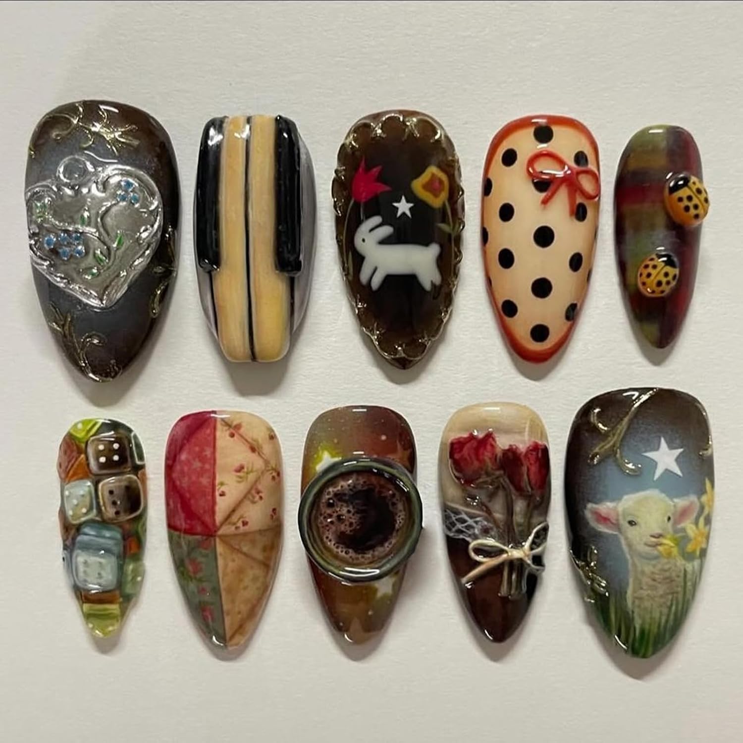 IMRAIN Press on Nails - Medium Almond Acrylic Nails