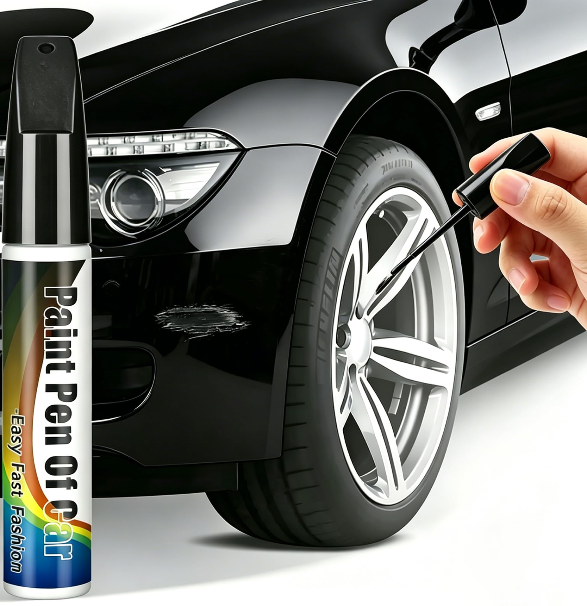 R-timer Car Touch Up Paint Pen for Alfa Romeo147, Car Scratch Remover Pen professional Bodywork Paintwork Repair, Quick and Easy Solution,Black