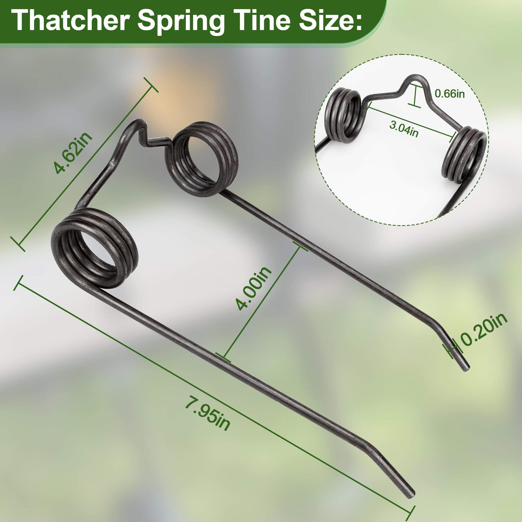 43783 Dethatcher Ersatzfederzinken für Agri-Fab Rasenentfeuchter, 8er-Pack Rasentraktor Dethatcher Aufsatz Dethatcher Zinken Ersatz Ersatzteile für Agri-Fab Craftsman De-Thatcher