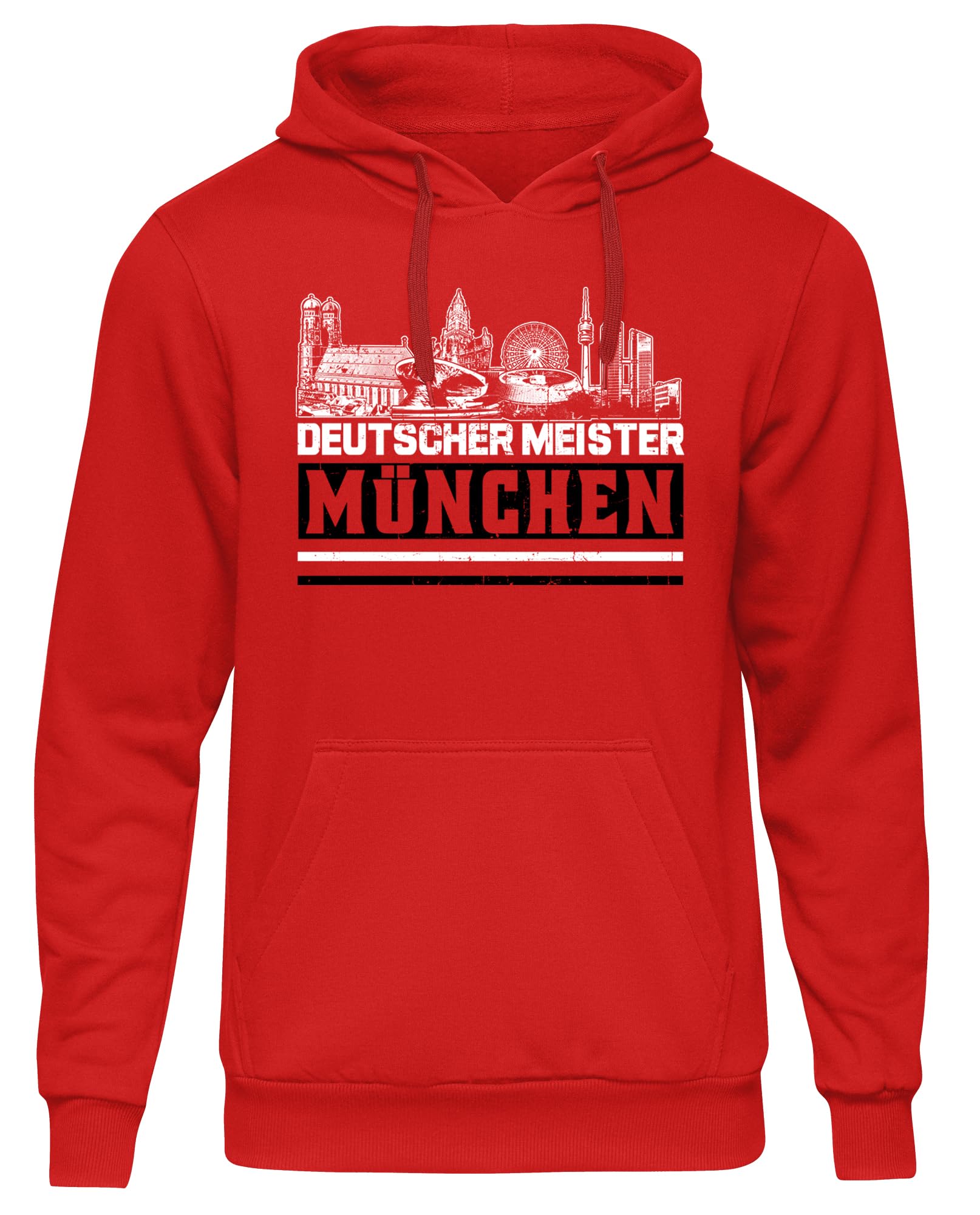 UGLYSHIRT München Meister Herren Kapuzenpullover | Sport Hoodie Fussball Ultra Skyline Pullover Fanartikel | M1
