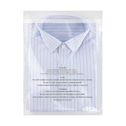 100 bolsas autoselladas de 116 de pulgada, bolsas de plástico transparente con aviso de asfixia, para impresiones, fotos, documentos, ropa, camisetas
