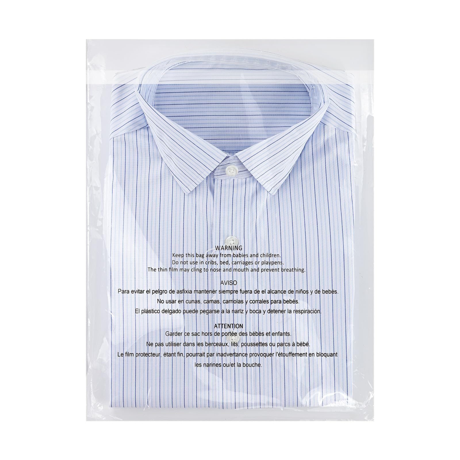 iMailer - 100 Count - 14" x 20" Clear Plastic Poly Bags with Suffocation Warning Self Seal 1.6 Mil for Clothing, T-Shirts, Pants-Resealable Adhesive,