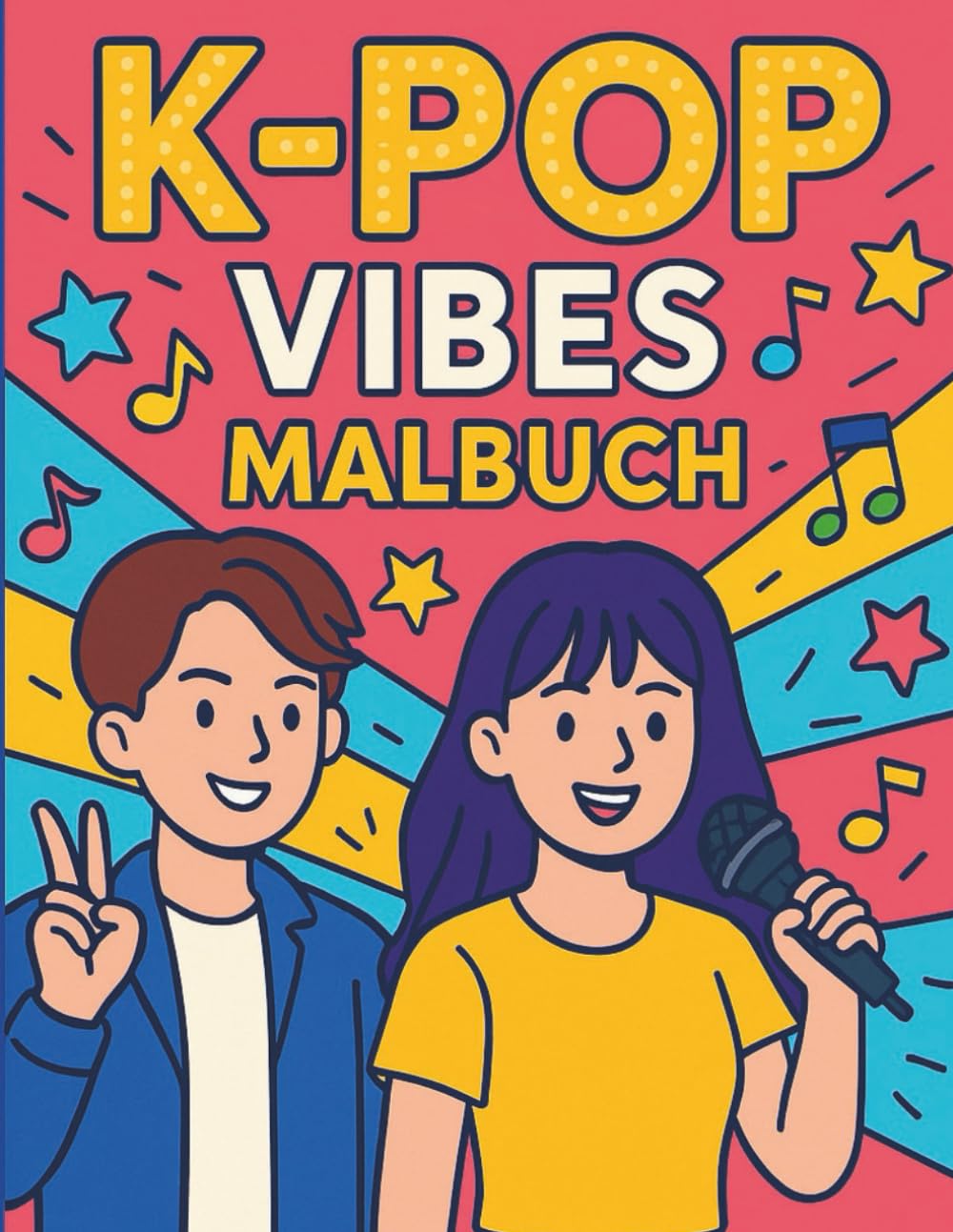 K-POP VIBES – Ausmalbuch: Ein Malbuch, inspiriert von der Energie der K-Pop-Kultur.