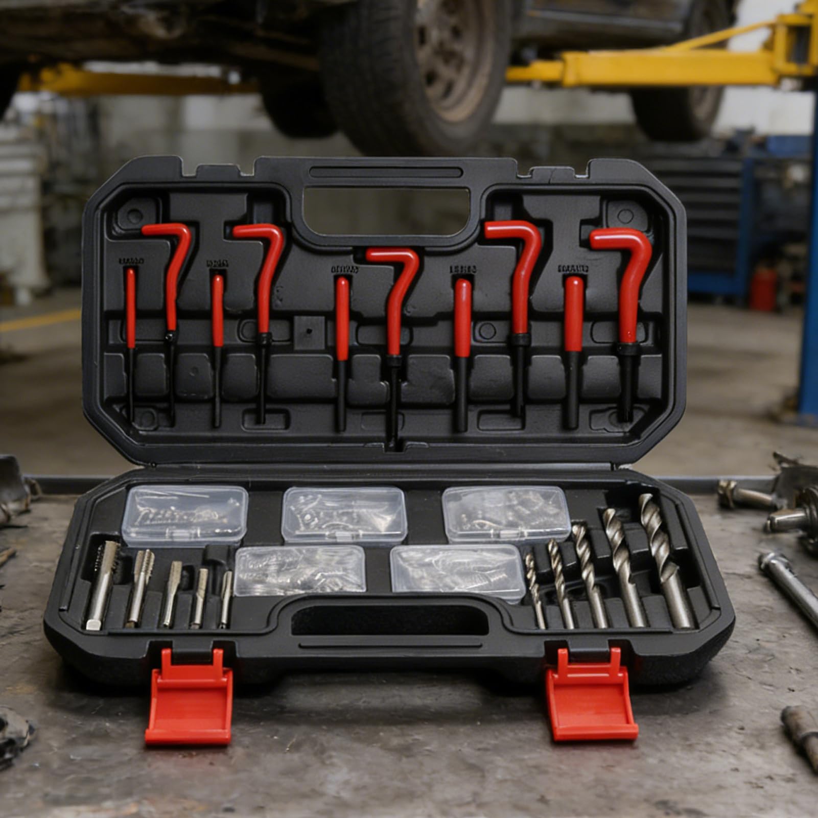 Helicoil Kit Riparazione Filettature inserti filettati per uso intensivo | Inserimento a filo per riparazione filetti Per Officina Domestica, Meccanica Industriale, Veicoli e Motori