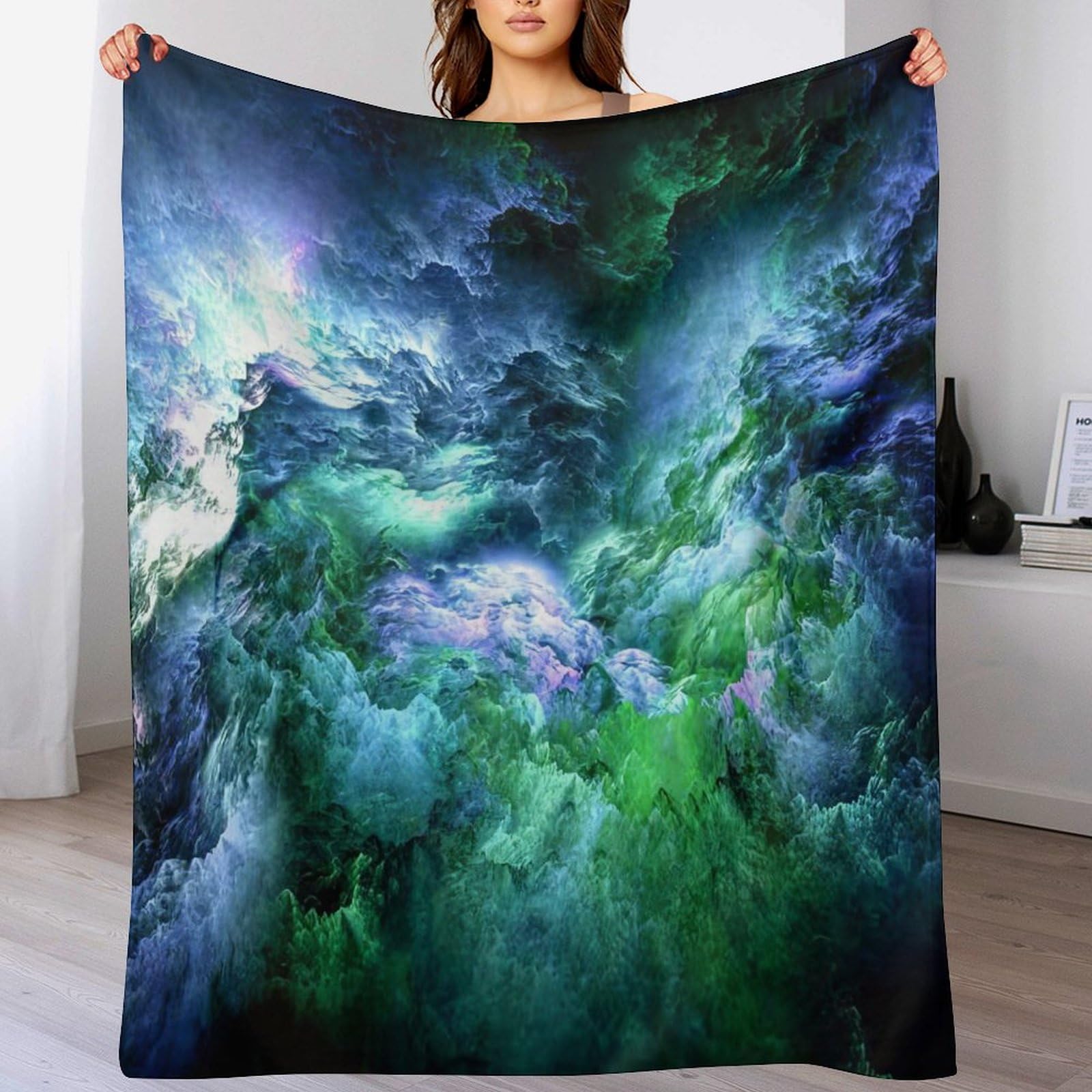 Couverture polaire en peluche ultra luxueuse flannel douce espace