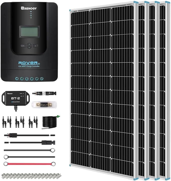 Renogy 400 Watt 12 Volt Premium 4 Pcs 100W Panel+40A