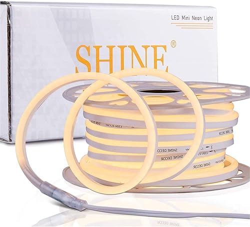 Miniatura 3 de Shine Decor Productos del paquete de la pista del canal de aluminio con el kit de luces de neón LED blanco cálido 15M/50ft