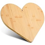 AWIZOM Heart Shaped Cutting Board Valentine's Day Charcuterie Board with Hole Bamboo Wood Bread Cheese Serving Tray Platter for Appetizer Fruit Mother's Day Housewarming Present,14.96x12.8x0.59 Inch