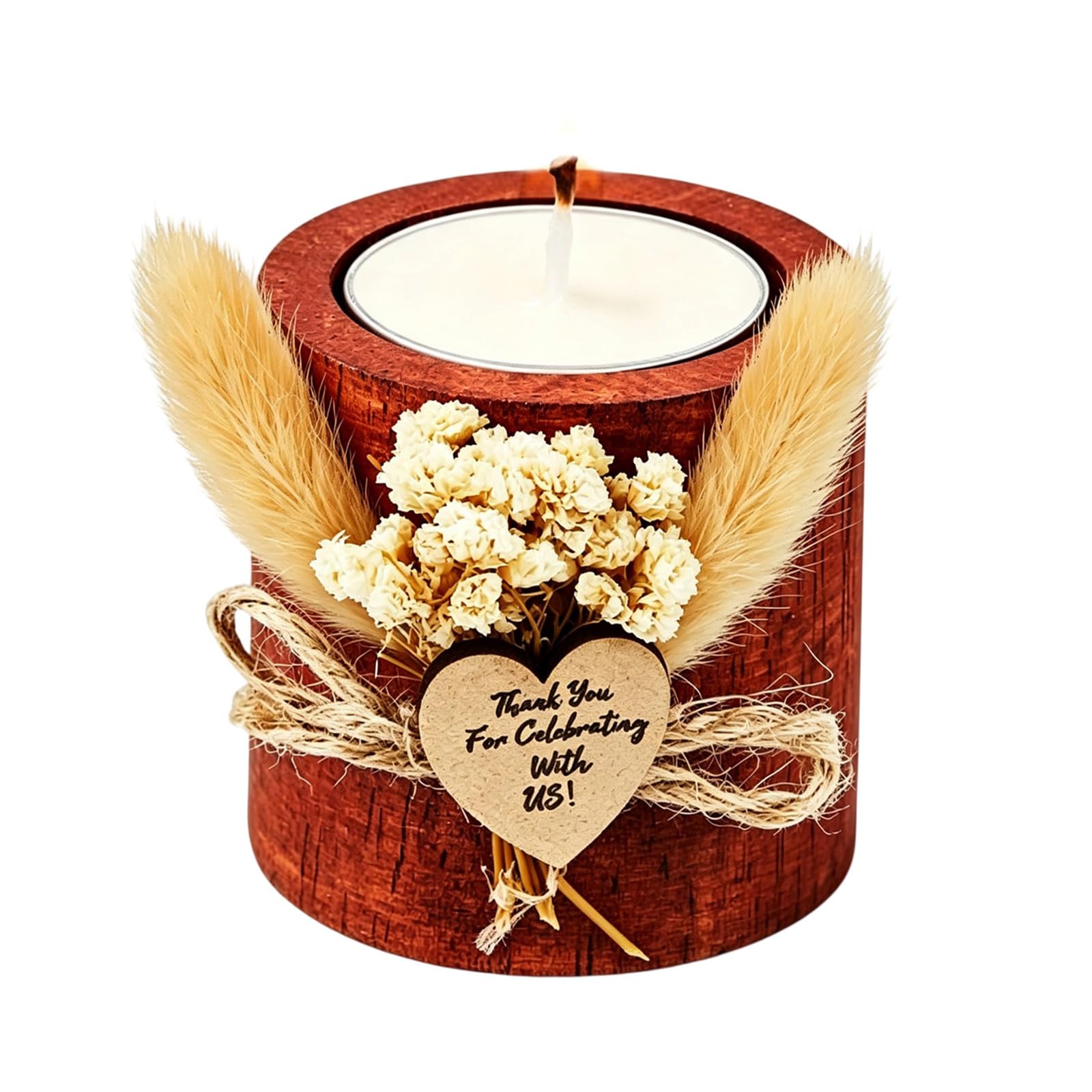 Tsophreniq Natural Wood Stand Practical Tea Light Stands Wood Texture Great for Creating Comfortable Nighttimes Atmospheres Natural Texture