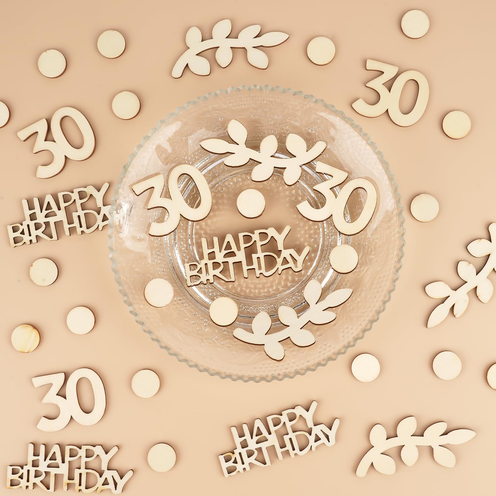Confettis En Bois Pour Anniversaire - Lot De 100 - Décoration De Table 30 Ans Pour Femme Et Homme