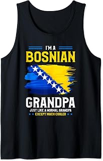 Mens Bosnian Grandpa Bosnia and Herzegovina Flag Grandfather Tank Top