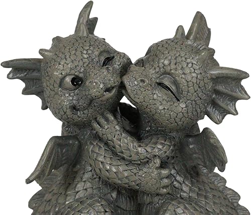 Miniatura 7 de Ebros Gift Mini figura de jardín de romance ardiente para amantes del dragón de cría, acabado de resina de piedra sintética, 4.75 pulgadas de alto,
