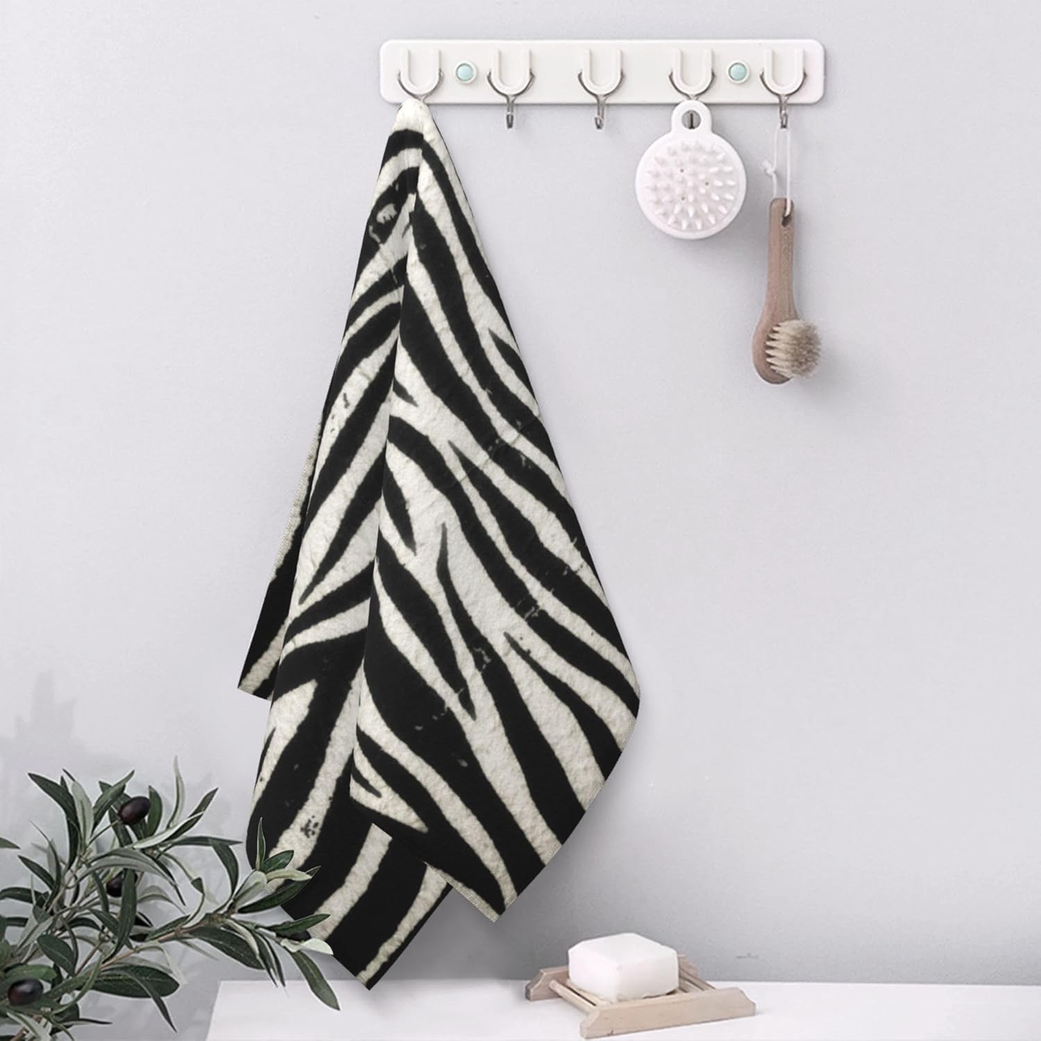 Hand Towels Set of 2 Vintage Black Zebra Hand Towels for Bathroom Soft Absorbent Decorative Hand Bath Towels Dish Towels for Kitchen Sports Gym Yoga Home Decor 14 x 28 in - Image 5