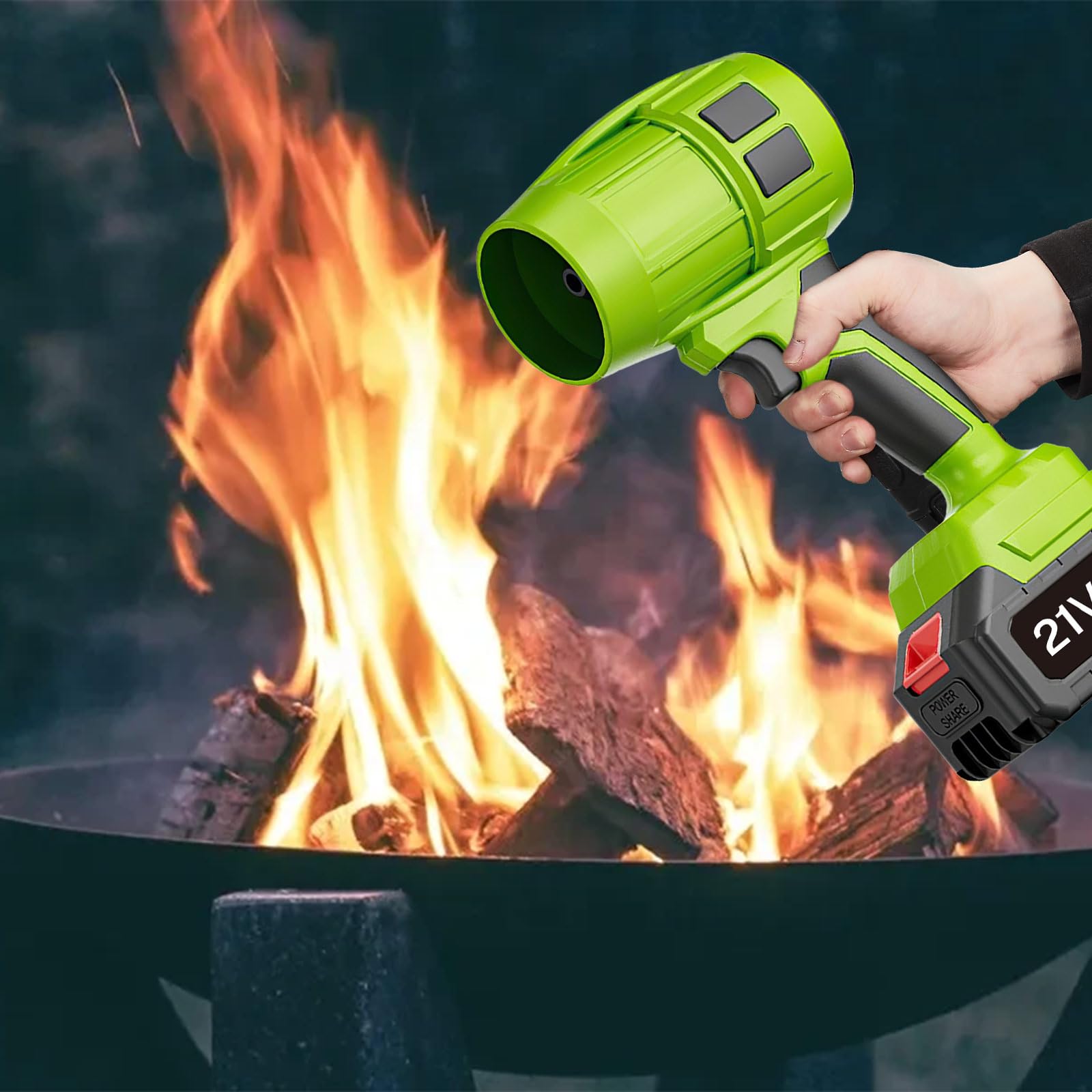 Souffleurs de Feuilles, Souffleur Électrique avec Batterie 1/2×21V et Chargeur, 130000rpm Souffleur Haute Puissance Multifonction pour Bulles de Feuilles,Voitures, Feuilles, Neige (1 Batterie)