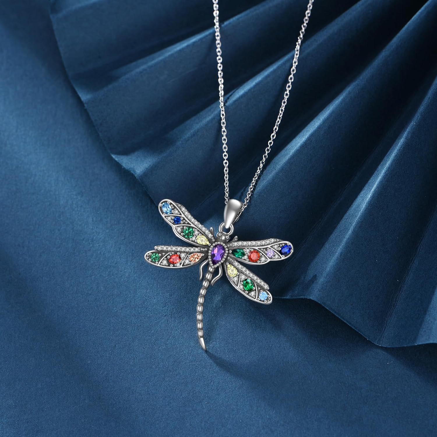 925 Sterling Silver Dragonfly Pendant Necklace Vintage Dragonfly Jewelry Gifts for Women - Image 3