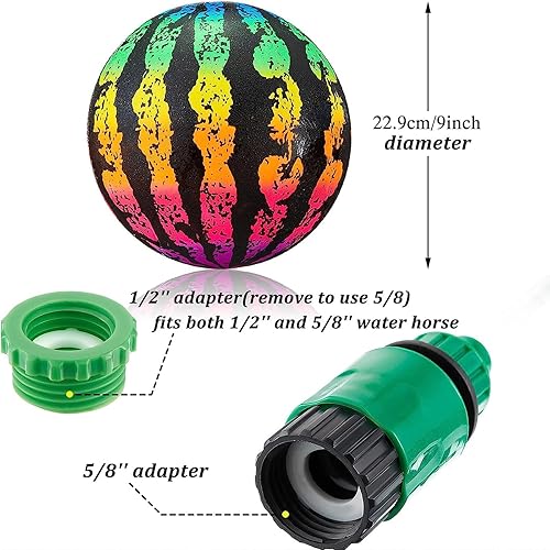 Miniatura 3 de Pelota de juego para piscina de 9 pulgadas con adaptador de manguera, para pasar bajo el agua, goteo, buceo, juego de piscina para adolescentes y