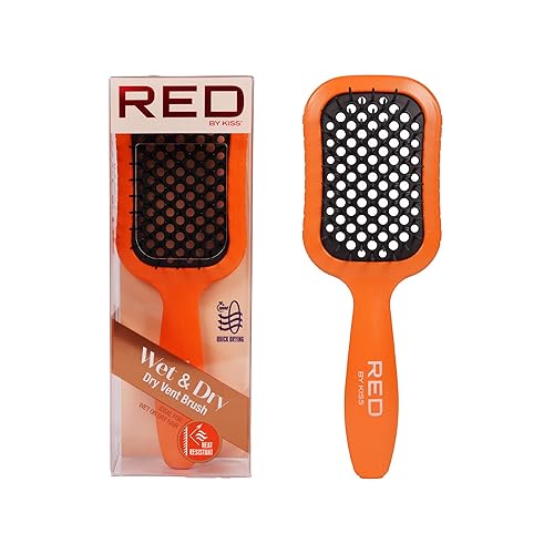 Miniatura 5 de RED by Kiss Cepillo de pelo resistente al calor, desenredante de secado rápido para cabello húmedo y seco, rizado, grueso y liso, desenredante