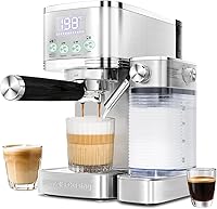Vista 10 de Máquina de Espresso de 20 Bares con Pantalla Táctil, Cafetera de Espresso con Espumador de Leche Automático para Cappuccino y Latte, Cafetera