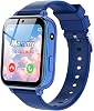 4G Smart Watch for Kids – Kids Phone Watch with Calling SOS Texting WIFI Music Games Pedometer Camera Alarm Stopwatch Video Calculator Not Support GPS, Smart Watch for Boys Girls Ages 4-12 Blue