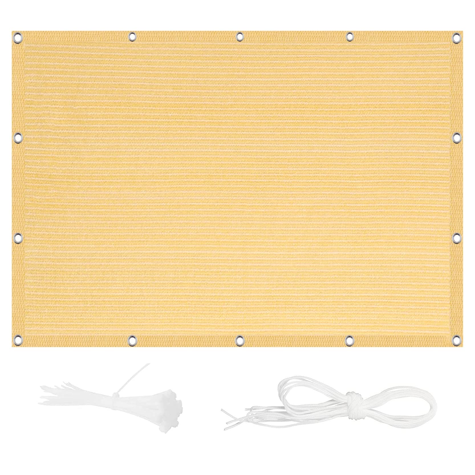 Voile d'ombrage beige 1x2.4 m en HDPE pour balcon et extérieur