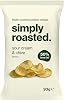 Simply Roasted - Sour Cream Crisps | 12 x 93g Sharer Bags | Cool & Creamy | 50% Less Fat | Under 99 Calories Per Serve | Triple Cooked for the Ultimate Crunch | Gluten & Allergen-Free