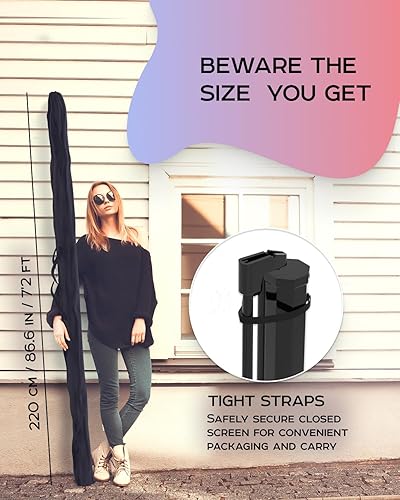 Miniatura 8 de PropVue Pantalla de proyector con soporte de 100 pulgadas, pantalla de proyección para interiores y exteriores para presentaciones de películas u