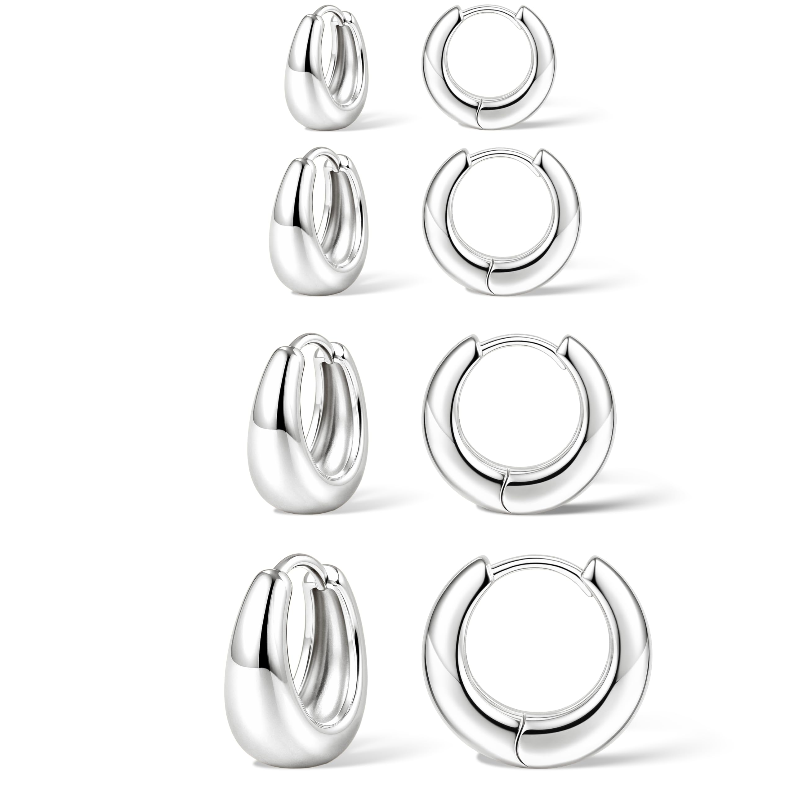 Small Gold Huggie Hoop Earrings Set for Women Men Hypoallergenic 14K Plated Stack Cartilage Earrings, Multiple Piercing Lightweight Mini Thin Cute Dainty Trendy Jewelry Set Christmas Gifts for Women