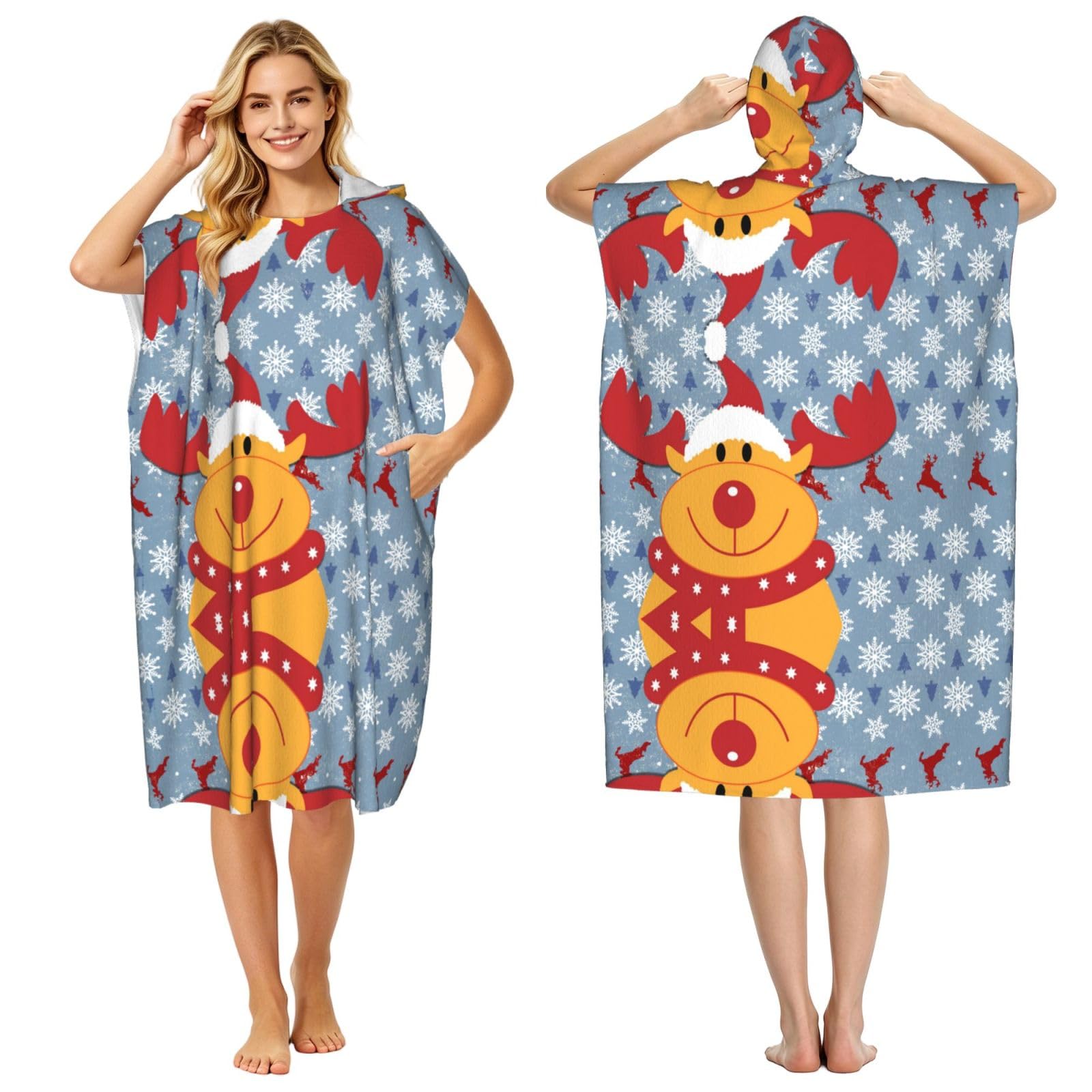 Peignoir à capuche éponge léger : poncho séchage rapide femme et homme