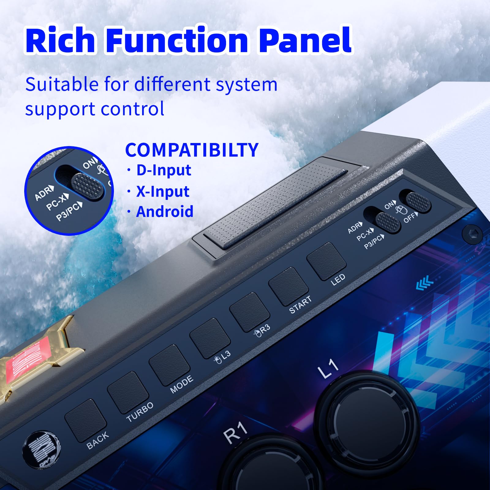 qanba Q3 Obsidian Silent Arcade Joystick Multifunction Edition for PC (Fighting Stick)