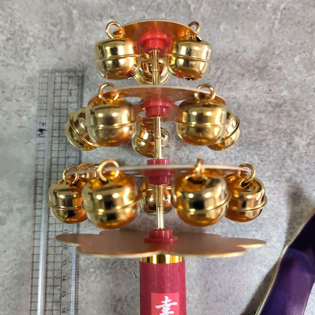 神楽鈴　日本舞踊　三番叟　巫女鈴1 楽天市場】神楽鈴 巫女鈴 三番叟鈴 特上 西型 本金使用 コイル式