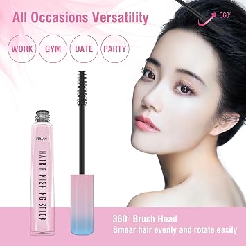 Hair Finishing Stick 2 Pack - Flyaway Tamer & Frizz Control for Baby Hairs and Edges, Non-Greasy & Non-Sticky, Natural Refreshing Scent, Portable Styling Wand, All Hair Types (2PACKS)