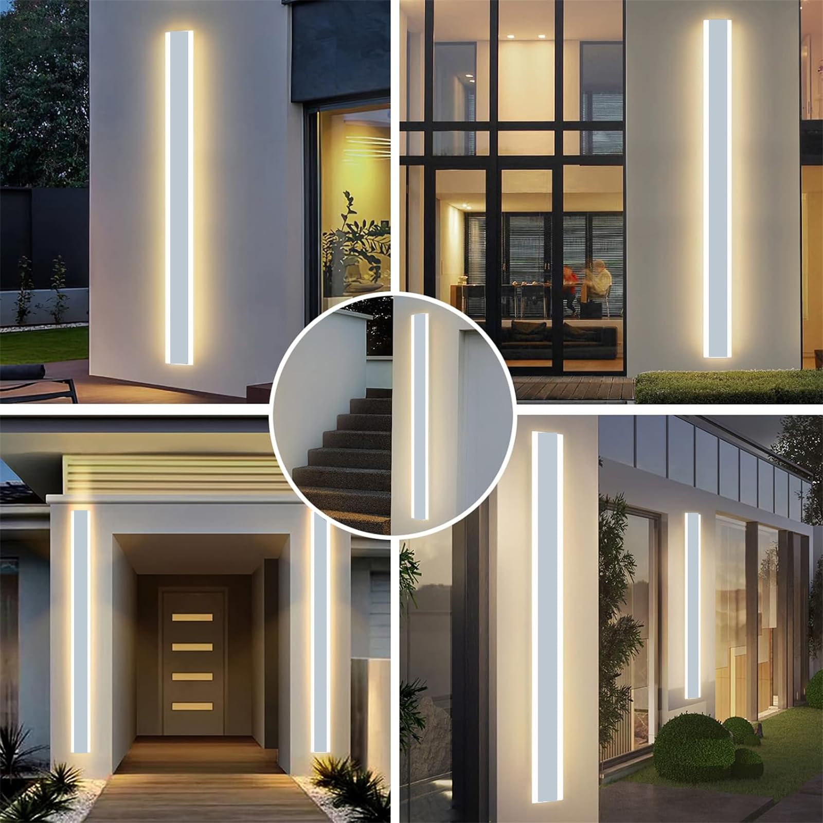LED Bianco Lampada da Parete Lunga Villa Esterni Luce da Parete IP65 Impermeabile 3000K/4000K/6000K Applique da Parete Moderna Semplice Giardino Illuminazione Parete Portico (Luce Neutra,150cm)