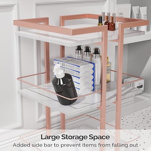 Miniatura 5 de Carrito de esteticista con ruedas, carrito rodante para salón de utilidad, organizador de almacenamiento móvil para belleza, spa, cosmetología,