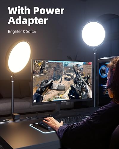 Miniatura 4 de TODI Anillo de luz con soporte y kit de soporte para teléfono, 6500 K de pantalla completa de luz de anillo grande con control remoto, anillo de luz