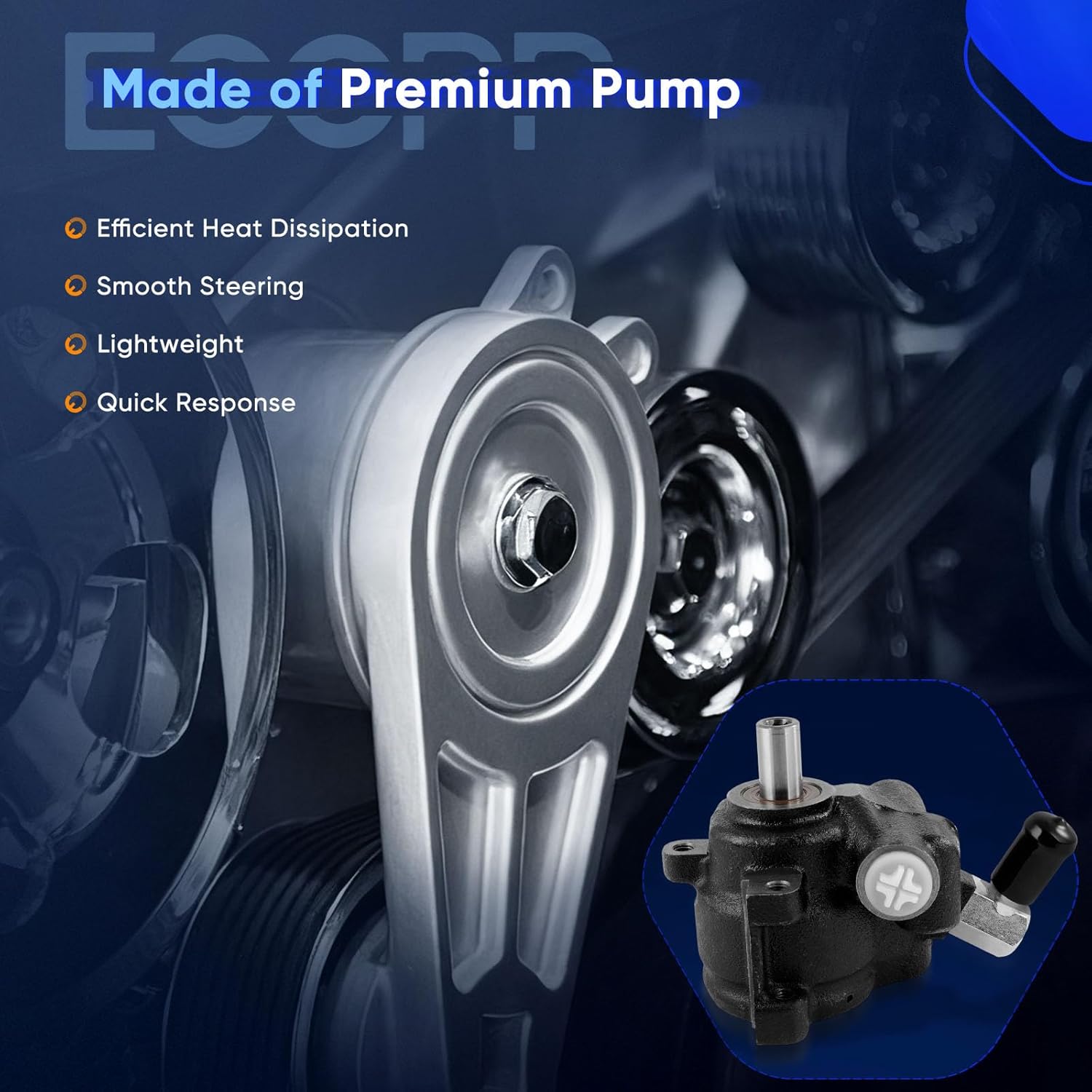 ECCPP Power Steering Pump for 7C3Z3A674D fit for Ford F-250 F-350 F-450 F-550 Super Duty V8 6.4L Diesel 2008 2009 2010