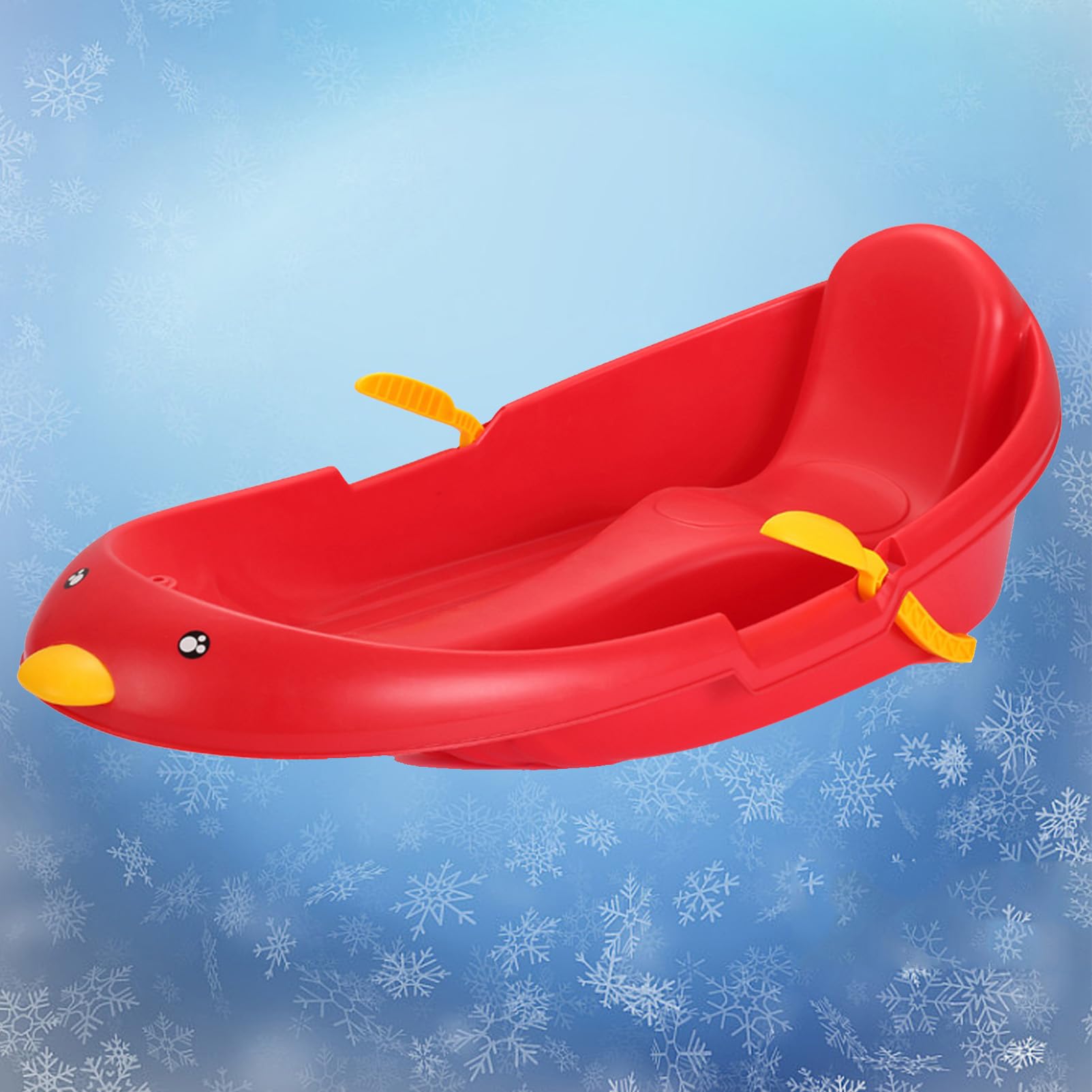 TUOYIBO Happy Children's Sledding, Children's Snowboard Sledge, Adult Sledge with Backrest, Thickened Wear-Resistant Sledge, Winter Snow Sleds