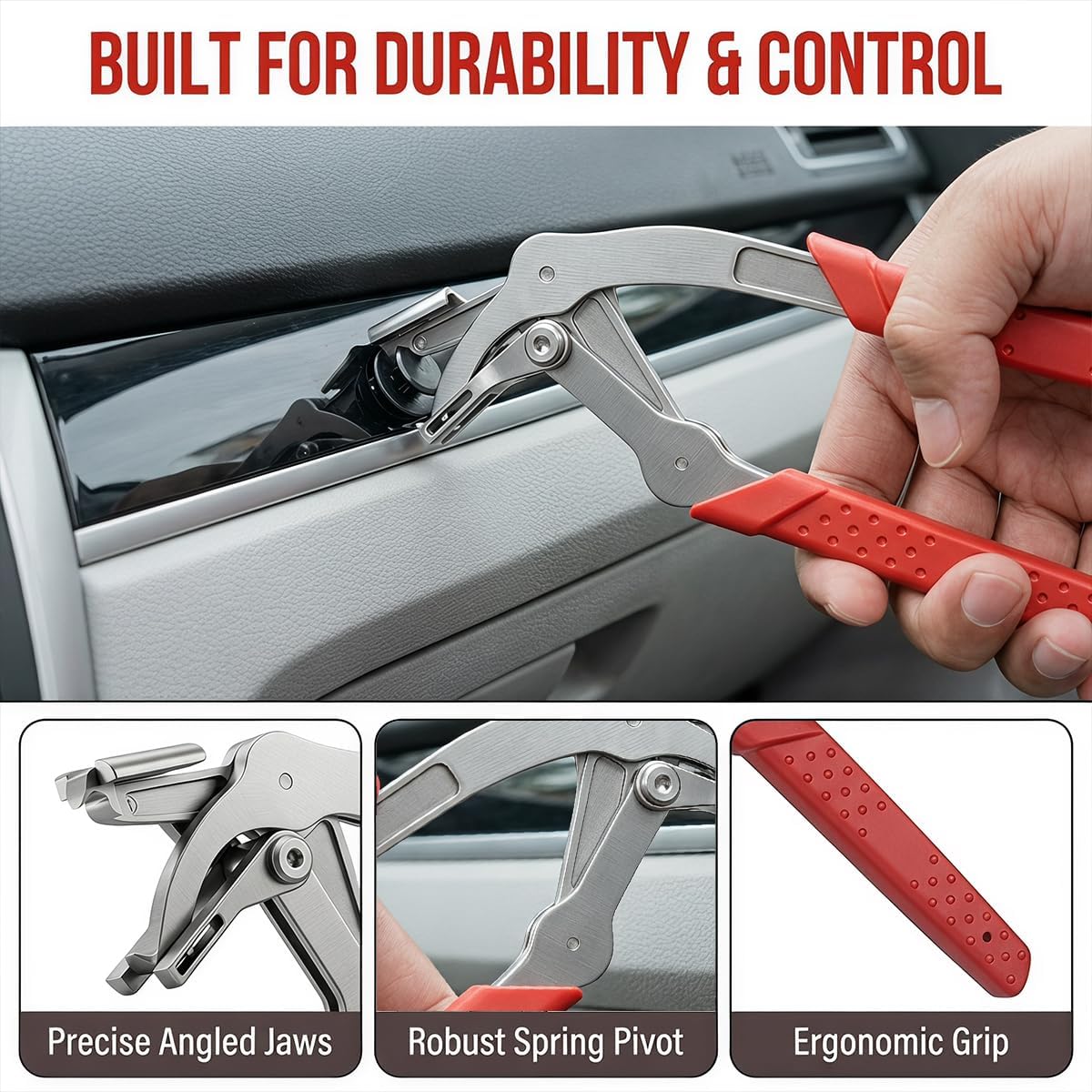 Car Fastener Clip Removal Pliers, Steel, 6.5" × 3.7", Damage-Free image 5