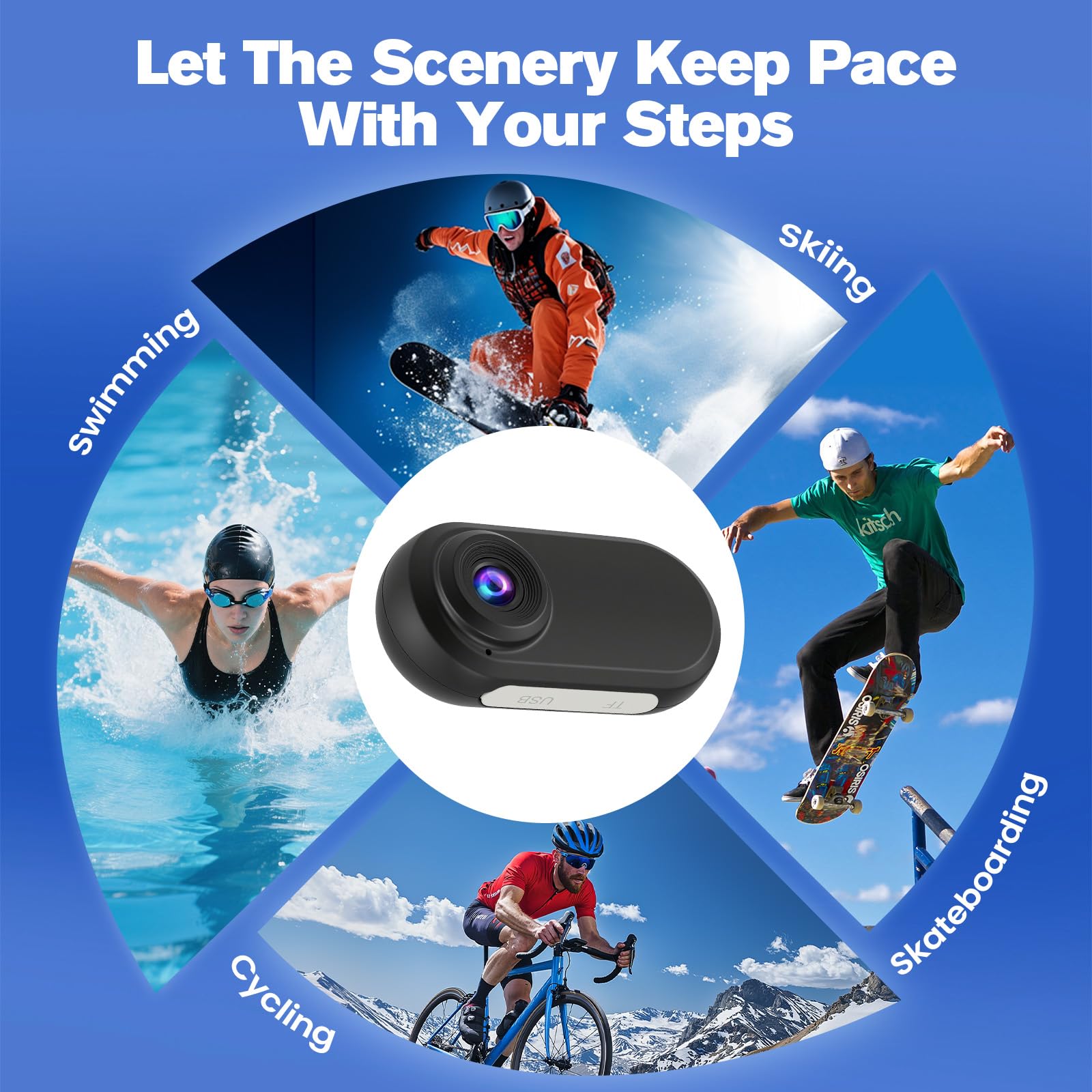 1080P Mini Körperkamera mit Akku-Case & 128GB, Helmkamera Motorrad POV Kamera für Fahrrad, Ski, Outdoor Abenteuer & Geschenk für Damen und Herren(Schwarz)