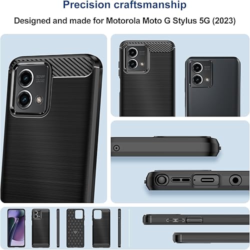 Miniatura 2 de Qiinogow Funda compatible con Motorola Moto G Stylus 5G 2023, funda delgada para teléfono con absorción de golpes, funda protectora de goma TPU de