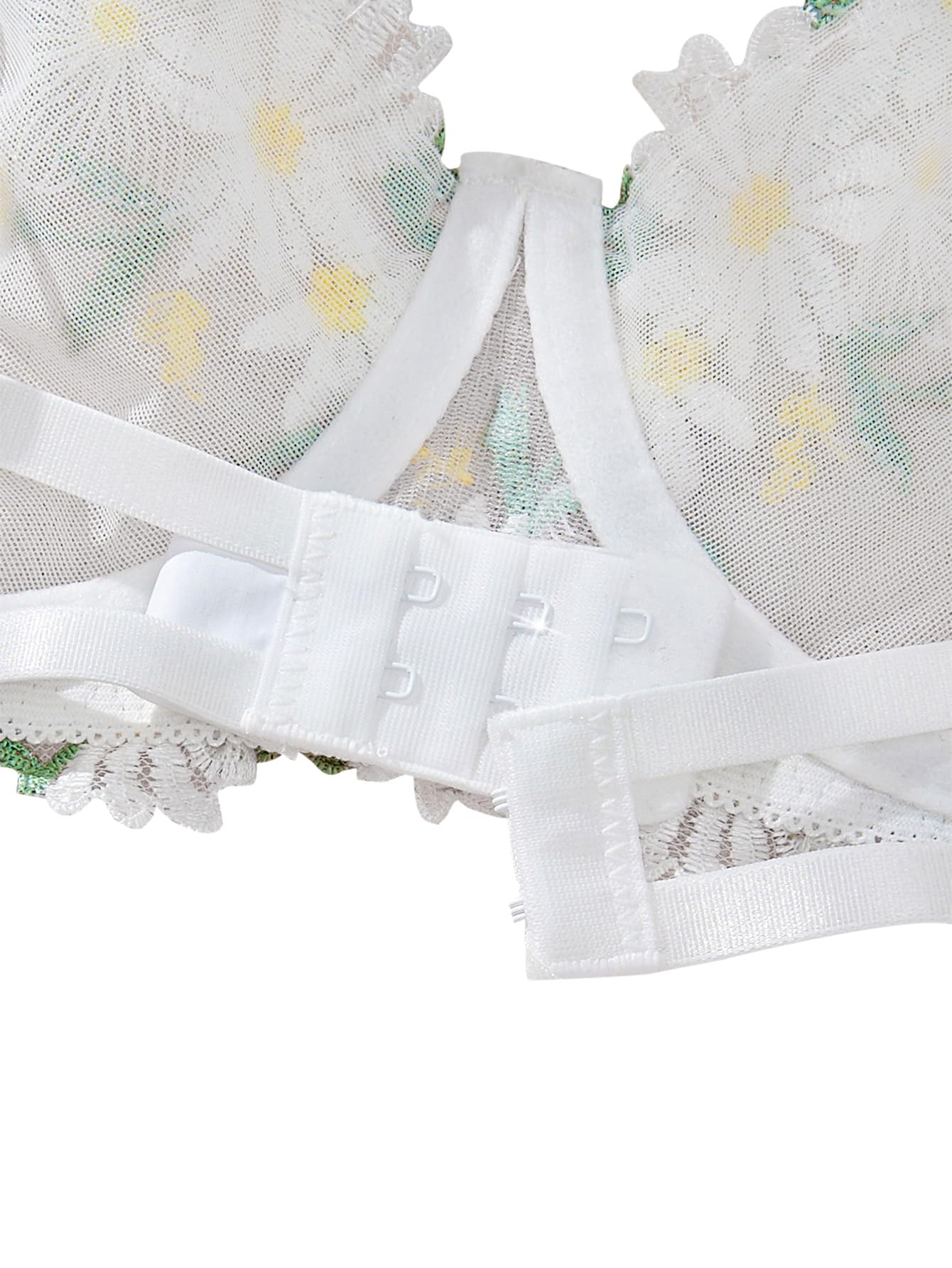 Lilosy Sexy Floral Embroidered Mesh Women Underwire Push Up Lingerie Set