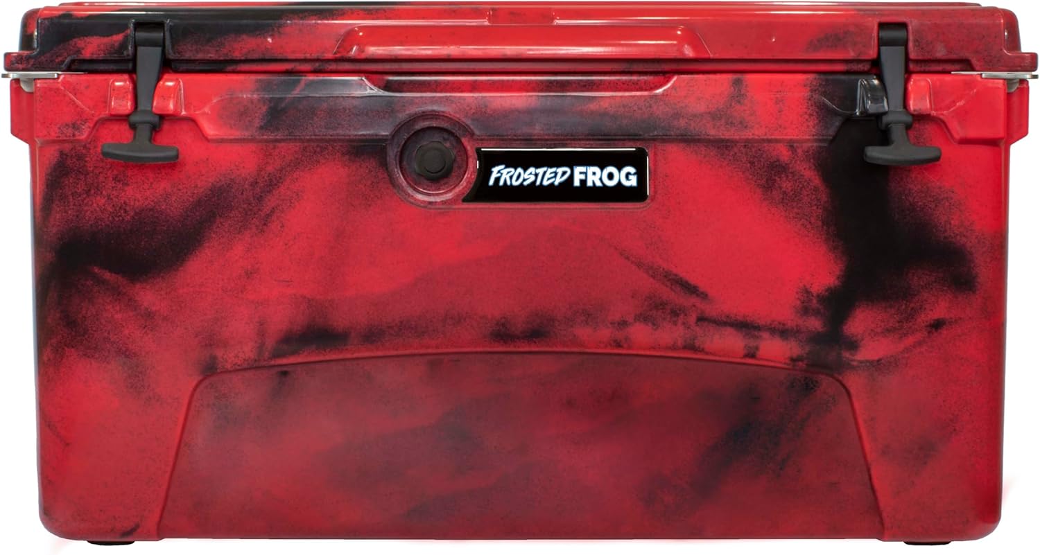 Frosted Frog 75 Camo Quart Ice Chest Heavy Duty High Performance Roto-Molded Commercial Grade Insulated Cooler