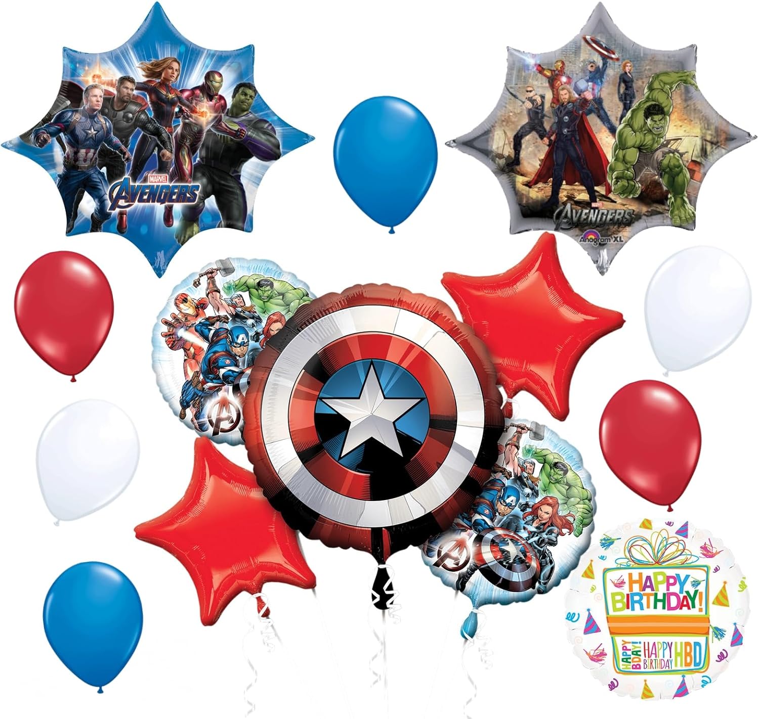Avengers Birthday Party Supplies 14pc Balloon Bouquet Decorations