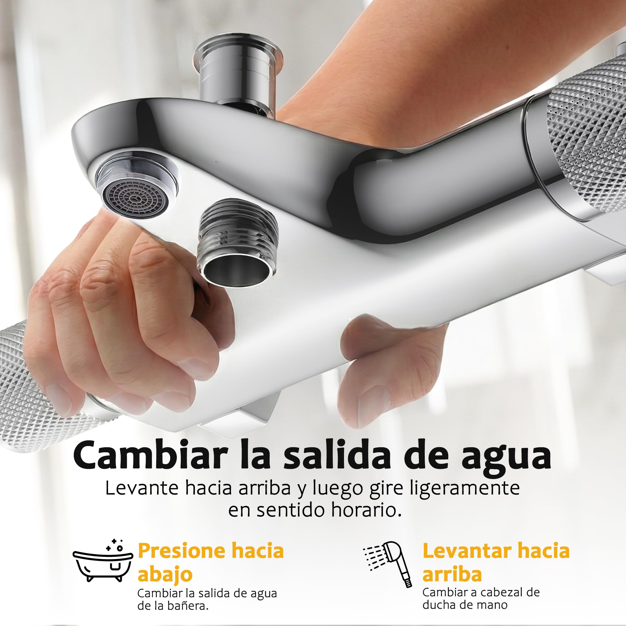 Mezclador Termostatico para Baño,Grifo Ducha Thermostatico,Grifo de Ducha,Cromo