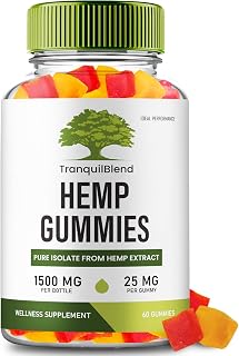 Tranquil Blend Gummies Hemp, Tranquil Blend Hemp Gummies with Hemp Seeds Organic Extract, TranquilBlend Extra Strength Health and Wellness Support, Advanced Formula with Hemp Oil Reviews (60 Gummies)